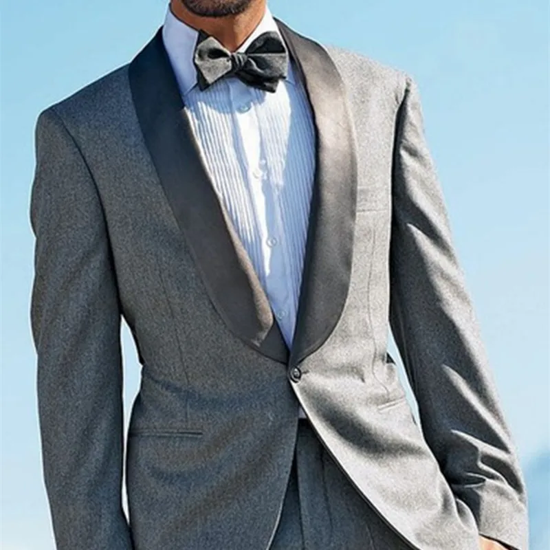 Grey Tweed Shawl Lapel Formal Men Suit Skinny Blazer 2017 Latest Coat Pant Designs Groom Custom Tuxedo 2 Piece suits Vestidos
Grey Tweed Shawl Lapel Formal Men Suit Skinny Blazer 2017 Latest Coat Pant Designs Groom Custom Tuxedo 2 Piece suits Vestidos