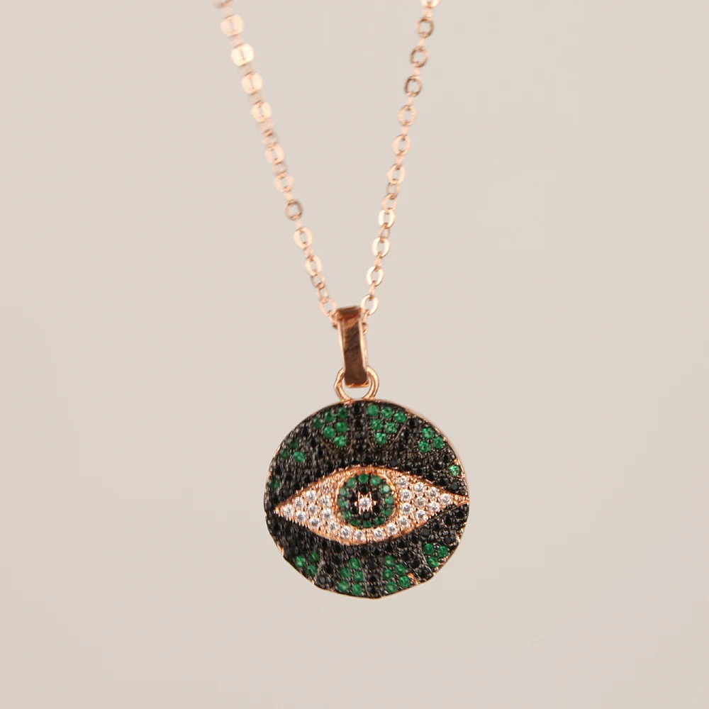 

2019 New design bohemia boho women jewelry Lucky turkish evil eye pendant Green black white cz eye necklace
