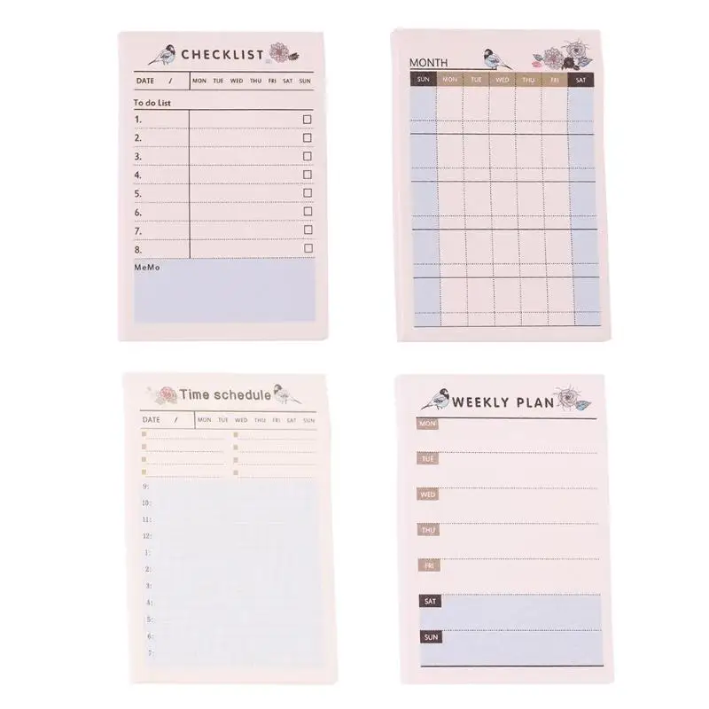 1pc Daily Weekly Monthly Plan Notebook 4 style Kids Time Schedule Checklist Notepad Agenda Memos Planner Journal School Supplies
1pc Daily Weekly Monthly Plan Notebook 4 style Kids Time Schedule Checklist Notepad Agenda Memos Planner Journal School Supplies