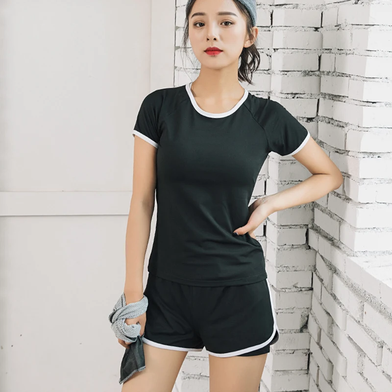 Casual Sports Loose Two-Piece Sets Women Solid O-Neck Short-Sleeved T-Shirt Fitness Shorts Suit Summer Quick-Drying Outdoor New
Casual Sports Loose Two-Piece Sets Women Solid O-Neck Short-Sleeved T-Shirt Fitness Shorts Suit Summer Quick-Drying Outdoor New