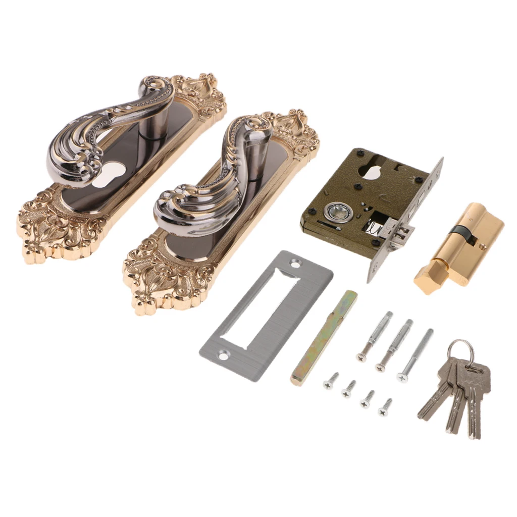 Full Set Door Security Stainless Steel Bedroom Mortise Lever Handle Lock