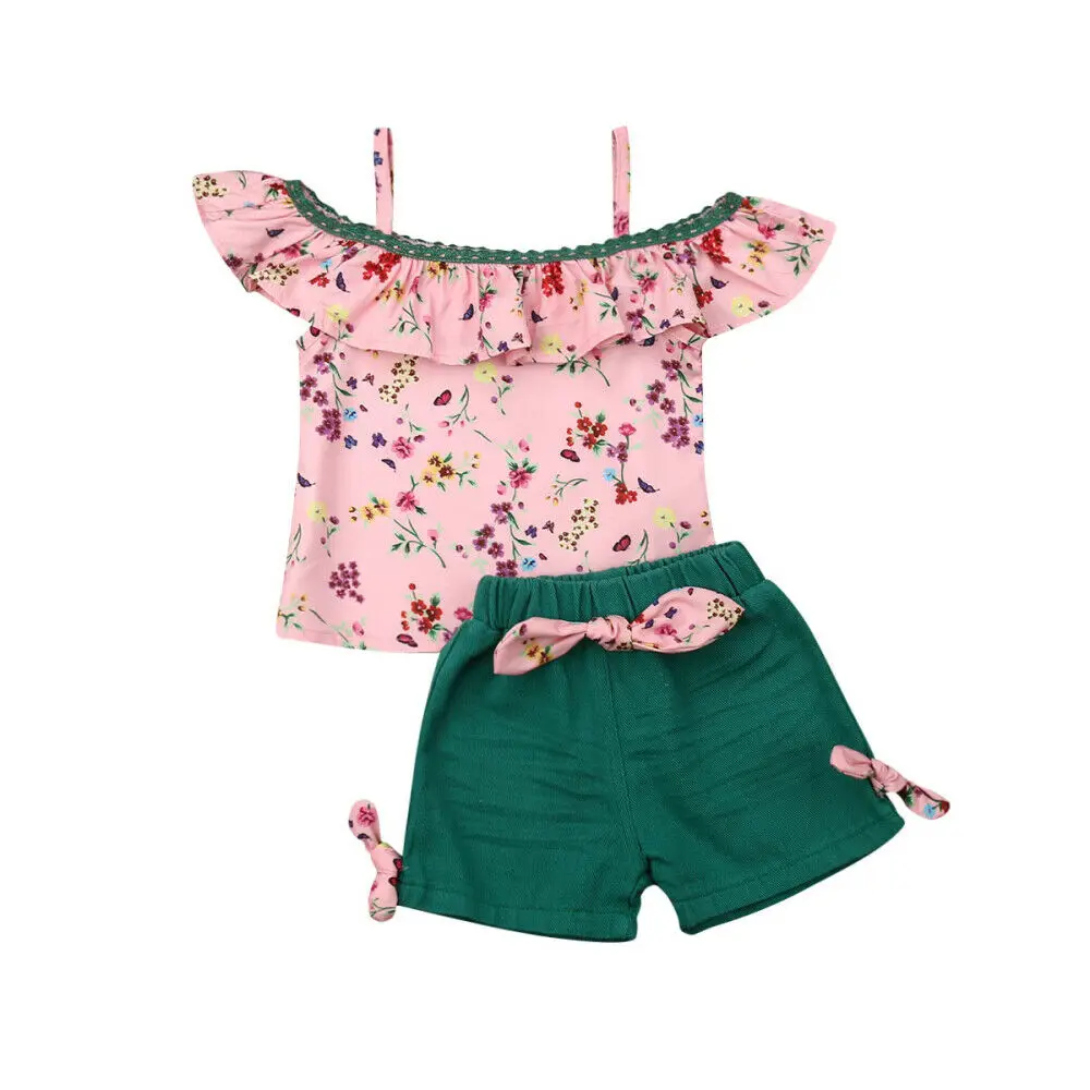 1-6Y Toddler Kids Baby Girl Clothes Sets Off Shoulder Ruffle Floral Tops Shorts Pants Outfits Clothes Summer
1-6Y Toddler Kids Baby Girl Clothes Sets Off Shoulder Ruffle Floral Tops Shorts Pants Outfits Clothes Summer