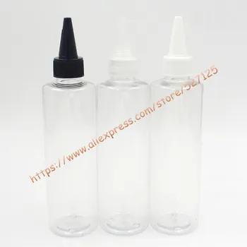 200ml clear/transparent PET bottle with white/clear/black sharp plastic lid,emulsion/seasoning solvent bottle,food storage 
200ml clear/transparent PET bottle with white/clear/black sharp plastic lid,emulsion/seasoning solvent bottle,food storage