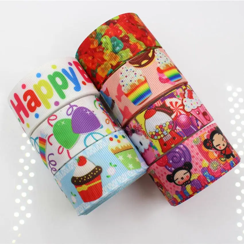 1 '25mm Happy birthday party cake cartoon ribbon 10 y DIY handmade material gift wrap hair bow Grosgrain ribbons belt printing
1 '25mm Happy birthday party cake cartoon ribbon 10 y DIY handmade material gift wrap hair bow Grosgrain ribbons belt printing