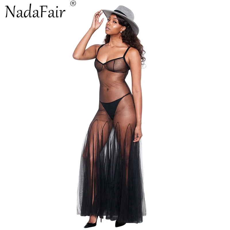 Nadafair black mesh see through summer dress women spaghetti strap maxi pleated sexy club dress transparent long dress
Nadafair black mesh see through summer dress women spaghetti strap maxi pleated sexy club dress transparent long dress