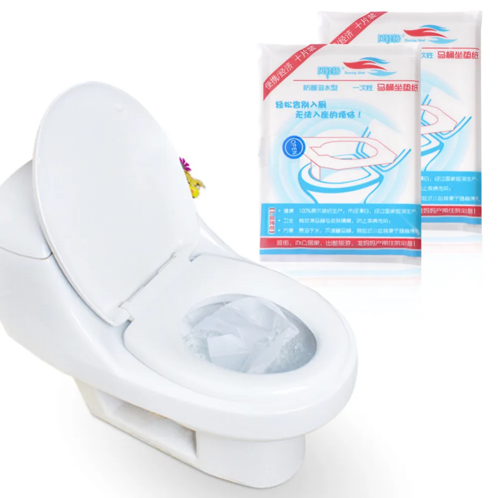 10Pcs/Pack Disposable Toilet Seat Cover Mat 100% Waterproof Toilet Paper Pad For Travel/Camping Bathroom Accessories
10Pcs/Pack Disposable Toilet Seat Cover Mat 100% Waterproof Toilet Paper Pad For Travel/Camping Bathroom Accessories