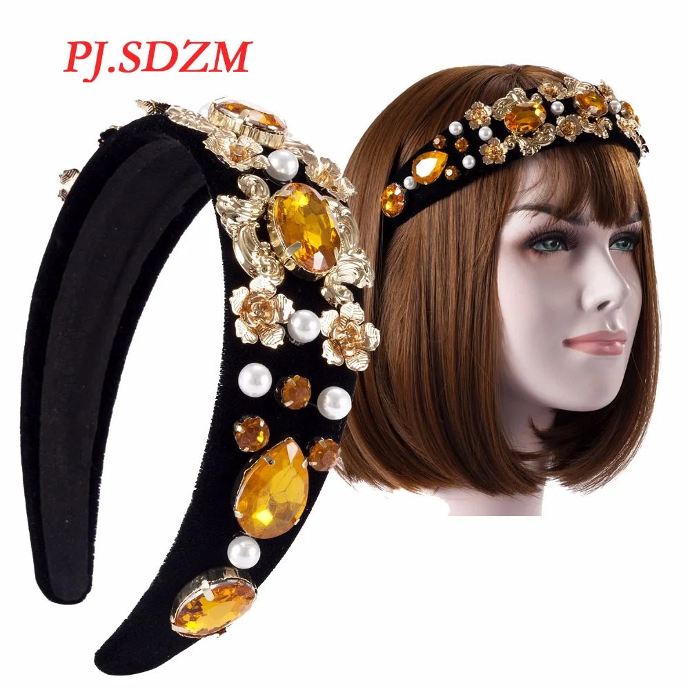 PJ.SDZM Headwear Girl Baroque Pearl Rhinestone Metal Flower Hairbands Bridal Wedding Crystal Headbands Vintage Hair Accessory
PJ.SDZM Headwear Girl Baroque Pearl Rhinestone Metal Flower Hairbands Bridal Wedding Crystal Headbands Vintage Hair Accessory