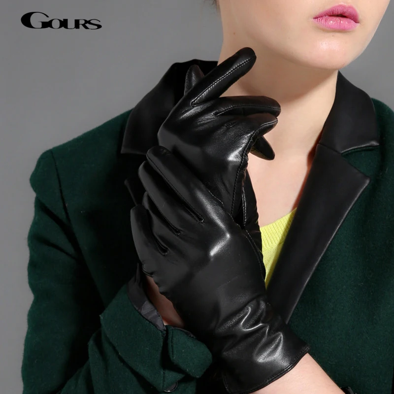 Gours Winter Genuine Leather Gloves for Women Fashion Brand Black Goatskin Finger Gloves 2018 New Arrival Warm Mittens GSL028
Gours Winter Genuine Leather Gloves for Women Fashion Brand Black Goatskin Finger Gloves 2018 New Arrival Warm Mittens GSL028
