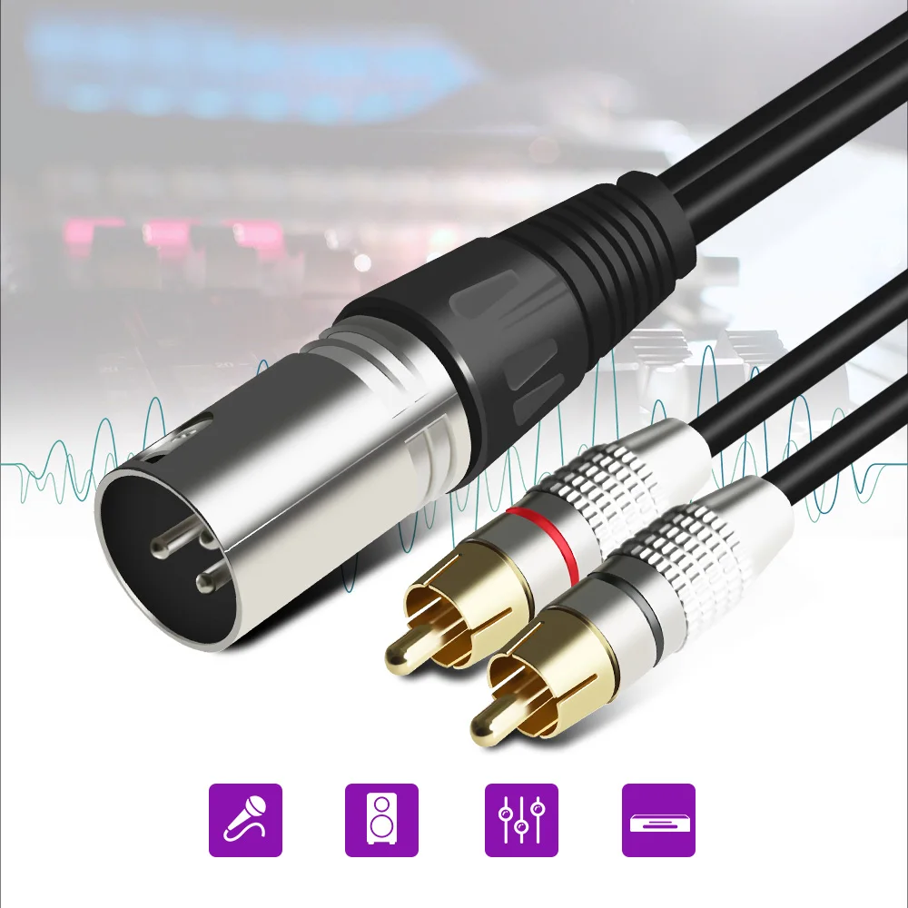 Audio RCA Cable Male to 2 XLR 3 Pin Male Female Cannon Amplifier Mixing Plug AV Cable Dual XLR to Dual RCA Cable
Audio RCA Cable Male to 2 XLR 3 Pin Male Female Cannon Amplifier Mixing Plug AV Cable Dual XLR to Dual RCA Cable