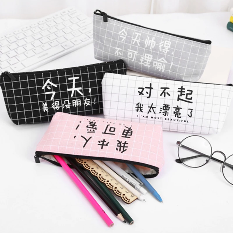 Creative Cartoon Cute Student Funny Text Series Canvas Pencil Bag Supplies School Kawaii Girls Gifts Stationery 1 Pcs
Creative Cartoon Cute Student Funny Text Series Canvas Pencil Bag Supplies School Kawaii Girls Gifts Stationery 1 Pcs