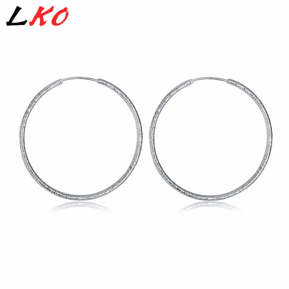 LKO Popular Hoop Earrings Silver Plated Earring Wedding Jewelry Accessories Fashion Big Circle Silver Women Earrings
LKO Popular Hoop Earrings Silver Plated Earring Wedding Jewelry Accessories Fashion Big Circle Silver Women Earrings