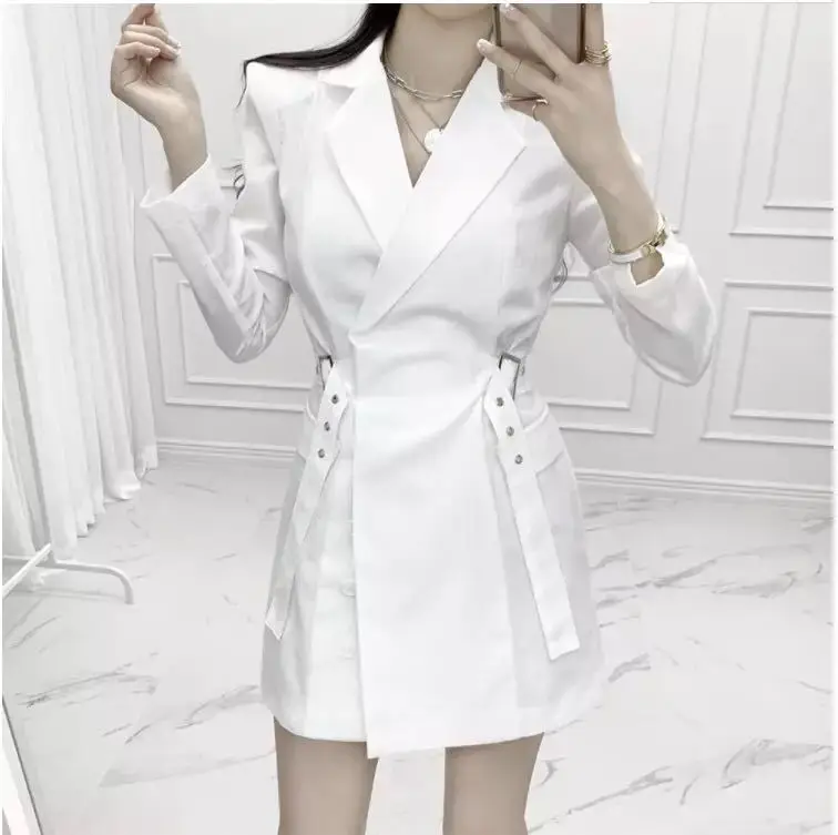 Korean Style Women Casual Suit Collar Long Sleeve Black White Blazer S-XL Slim Solid for Female Cotton Summer 2019 New Arrival
Korean Style Women Casual Suit Collar Long Sleeve Black White Blazer S-XL Slim Solid for Female Cotton Summer 2019 New Arrival