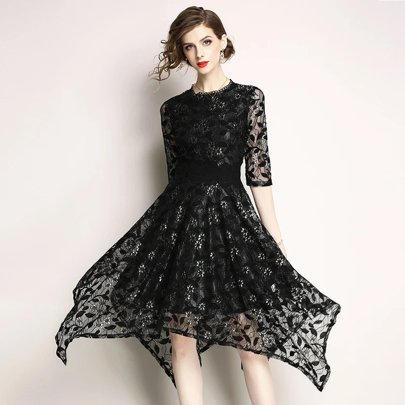 Women's new retro slim slimming irregular lace dress fashion elegant summer party dress
Women's new retro slim slimming irregular lace dress fashion elegant summer party dress