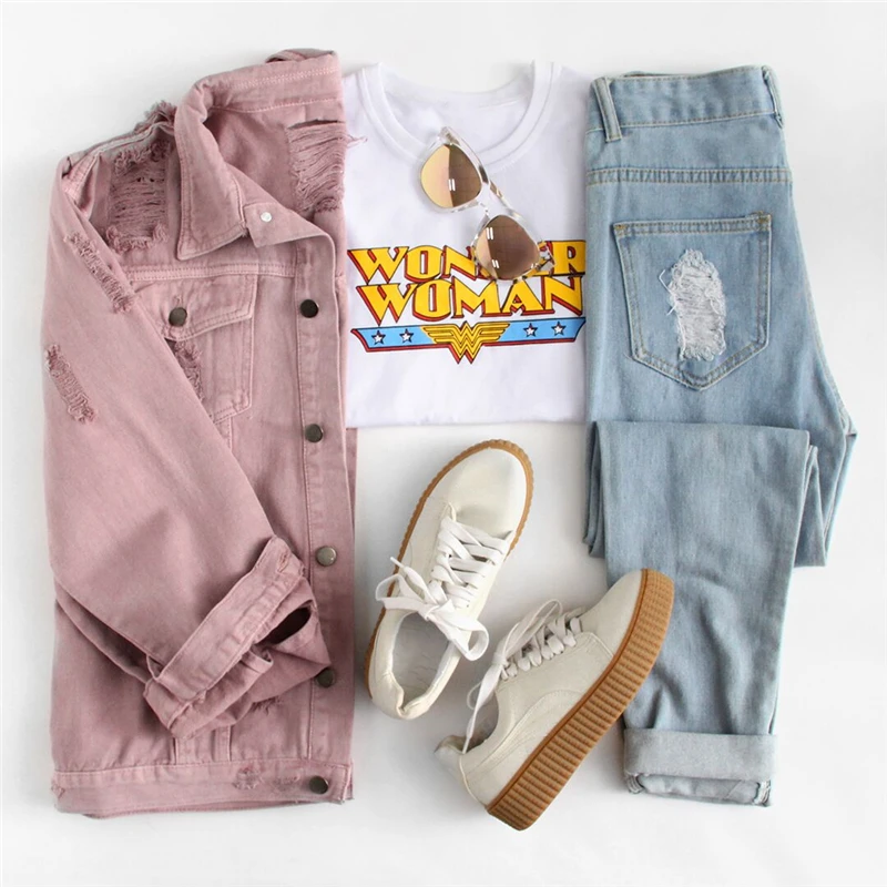 shein pink denim jacket