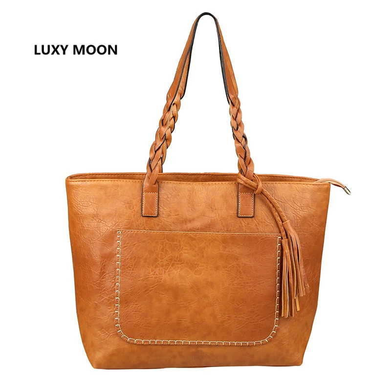 Luxy Moon PU Leather Tassel Women Handbags Work Tote Vintage sac a main High Quality Shopping Fashion Large Handle Shoulder Bag
Luxy Moon PU Leather Tassel Women Handbags Work Tote Vintage sac a main High Quality Shopping Fashion Large Handle Shoulder Bag