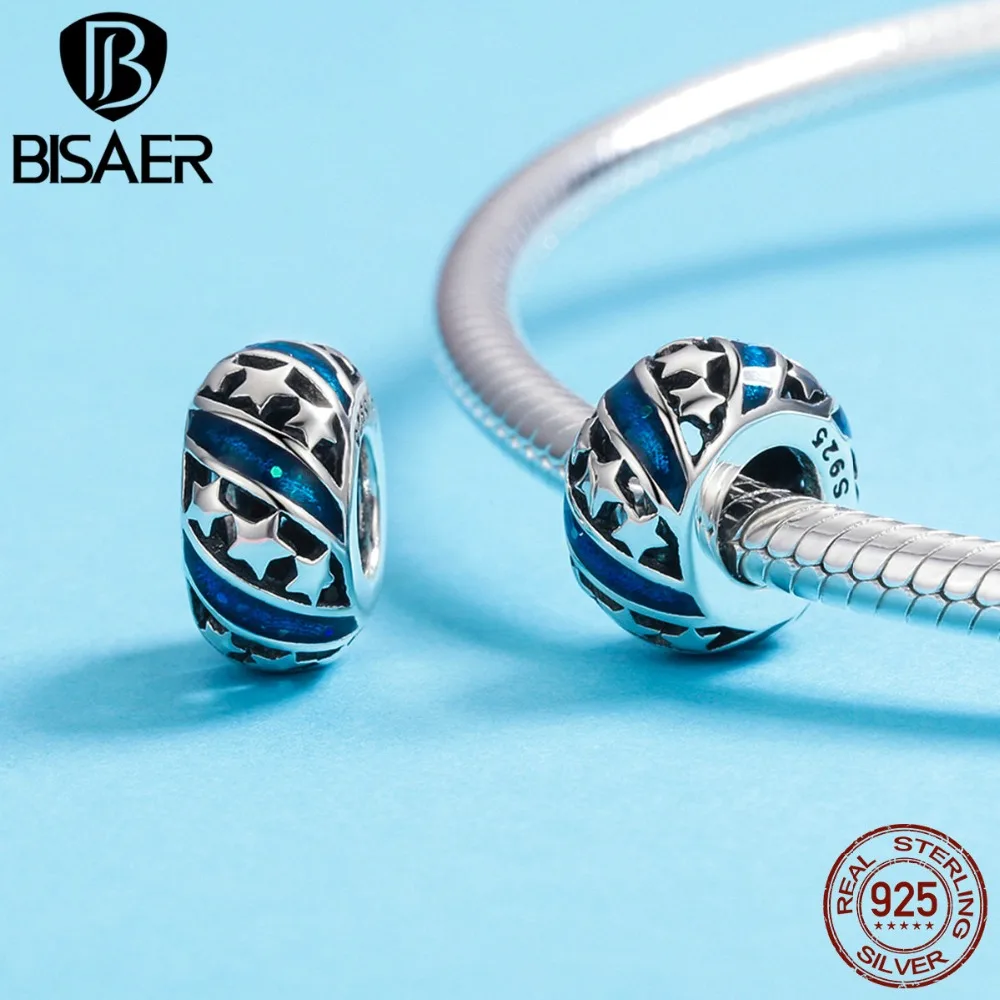 BISAER Real 925 Sterling Silver Bright Galaxy Stars Night Blue Enamel Spacer Beads Charm for Pan Bracelet Jewelry Making GXC636
BISAER Real 925 Sterling Silver Bright Galaxy Stars Night Blue Enamel Spacer Beads Charm for Pan Bracelet Jewelry Making GXC636