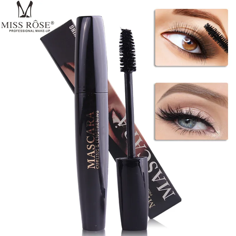 

MISS ROSE Big Eye Thick Mascara Black False Fiber Lashes Eyelashes Mascara 3D Eyelash Lengthening Curling Eyes Waterproof Gel