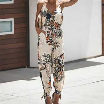 Lace Back Skinny Rompers Womens Jumpsuit Women's Printing Beige Casual Sleeveless V-neck Strap Jumpsuit Sueter Vestido De Mujer
Lace Back Skinny Rompers Womens Jumpsuit Women's Printing Beige Casual Sleeveless V-neck Strap Jumpsuit Sueter Vestido De Mujer