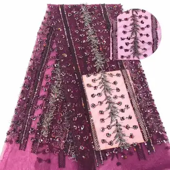 2019 Latest French Nigerian Laces Fabrics Purple Gold Line Sequins Tulle African Laces Fabric Wedding African French Tulle Lace
2019 Latest French Nigerian Laces Fabrics Purple Gold Line Sequins Tulle African Laces Fabric Wedding African French Tulle Lace