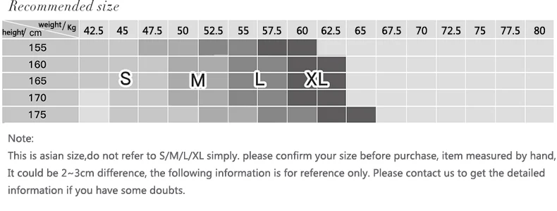 weixinyu-colthes size