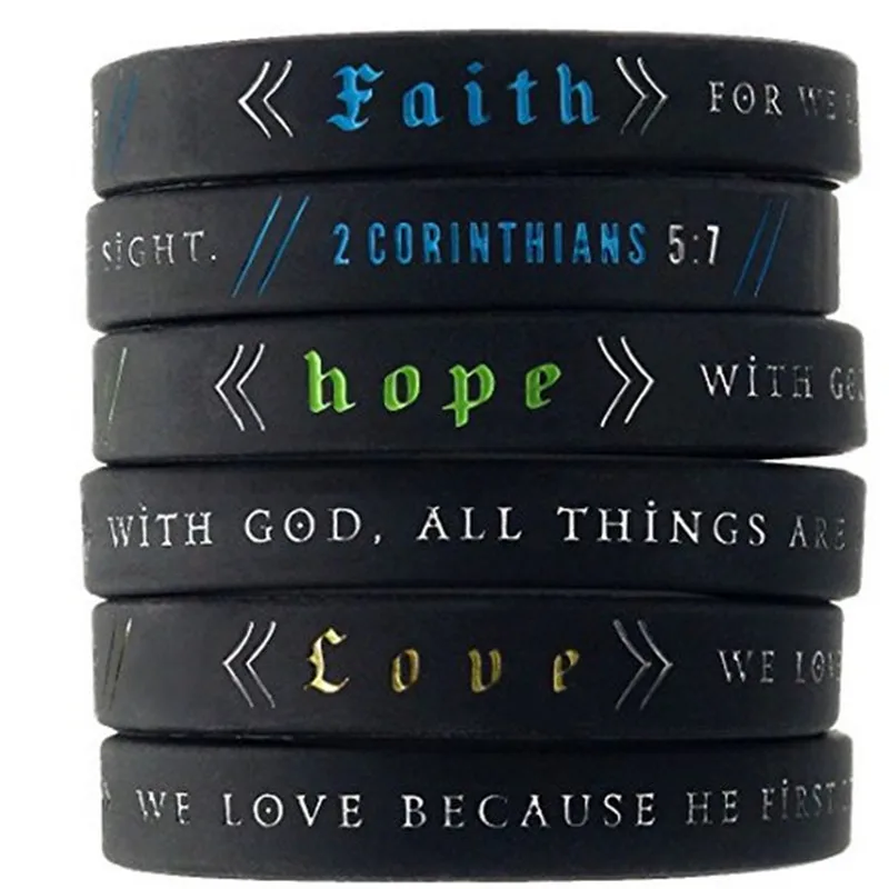 1PCS Faith hope love focus success Dream power Jesus Christian bible verses sport silicone rubber bracelet wristband believe
1PCS Faith hope love focus success Dream power Jesus Christian bible verses sport silicone rubber bracelet wristband believe