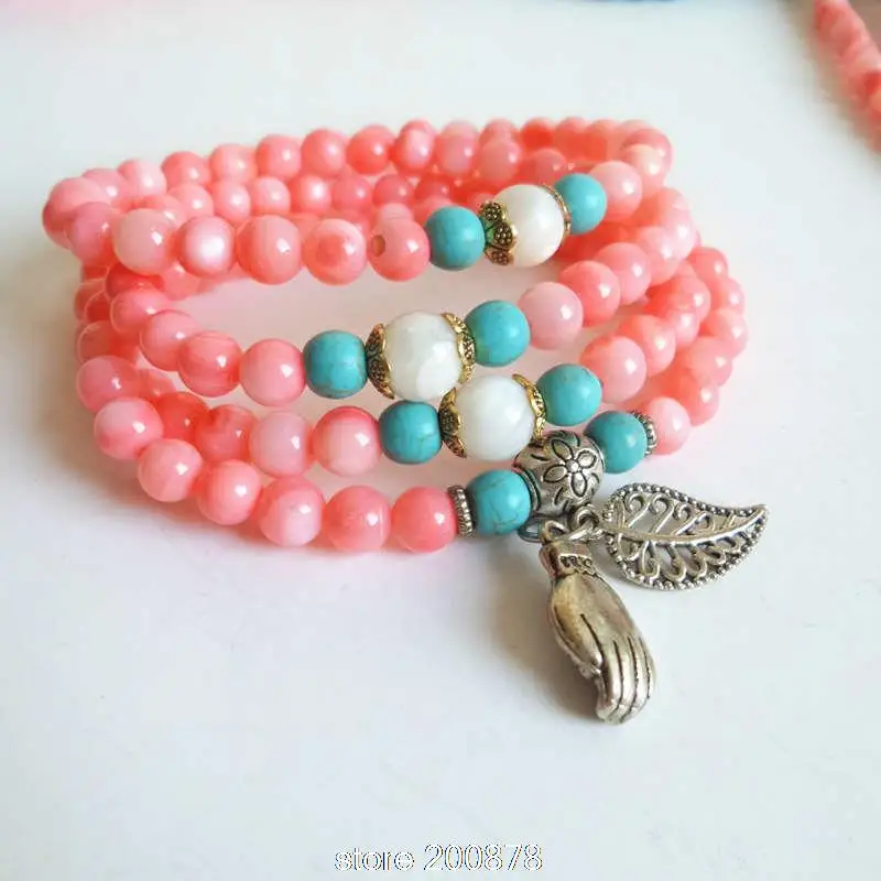 BB-038 Pink Conch Sehll 6mm Beaded Bracelets for cute girls Fashion 108 beads Prayer Mala Rosary Necklace
BB-038 Pink Conch Sehll 6mm Beaded Bracelets for cute girls Fashion 108 beads Prayer Mala Rosary Necklace