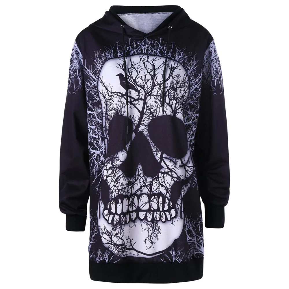 New arrival ladies girls blouses hoodies Women's Long Sleeve Drawstring Skull Print Tunic Halloween Pullover Hoodie Tops mujer
New arrival ladies girls blouses hoodies Women's Long Sleeve Drawstring Skull Print Tunic Halloween Pullover Hoodie Tops mujer