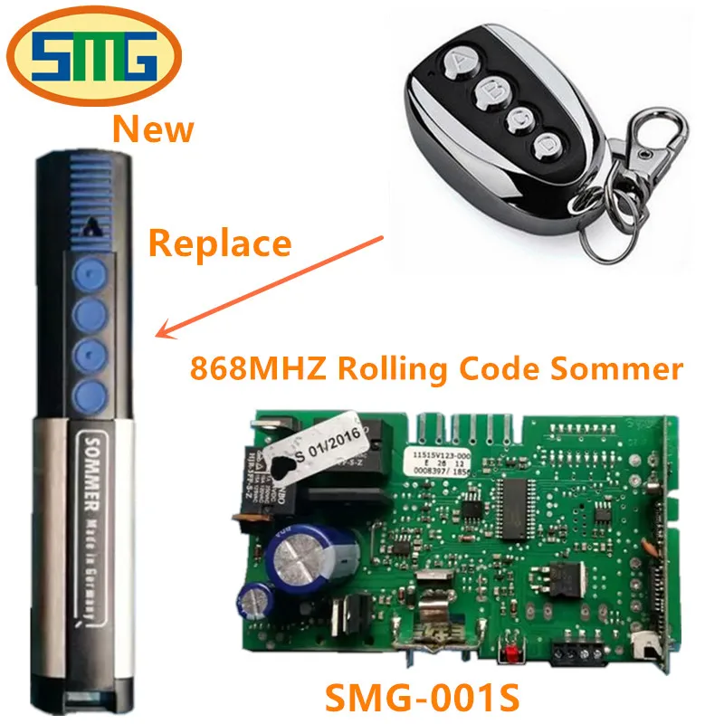 Sommer 4020 868mhz 4-button Rolling Code garage door opener remote keychain free shipping
Sommer 4020 868mhz 4-button Rolling Code garage door opener remote keychain free shipping