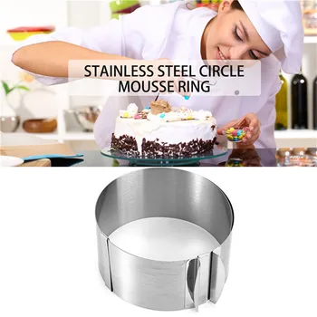 High Quality Silver Retractable Stainless Steel Circle Mousse Cake Round Baking Tools Cake Mould Mold Size Adjustable Bakeware
High Quality Silver Retractable Stainless Steel Circle Mousse Cake Round Baking Tools Cake Mould Mold Size Adjustable Bakeware