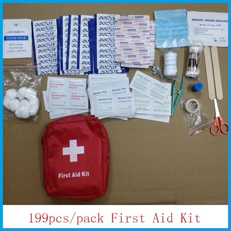 199pcs/pack Safe Camping Hiking First Aid Kit Medical Emergency E Treatment Outdoor prepper Wilderness bushcraft Survival kit
199pcs/pack Safe Camping Hiking First Aid Kit Medical Emergency E Treatment Outdoor prepper Wilderness bushcraft Survival kit