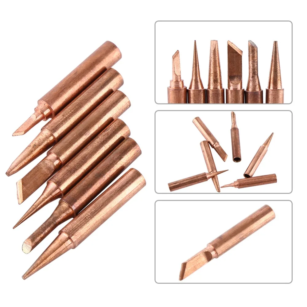 6Pcs Pure Copper 900M-T Soldering Iron Tip Lead-free For Soldering Rework Station Soldering Tips soldeerbout tip
6Pcs Pure Copper 900M-T Soldering Iron Tip Lead-free For Soldering Rework Station Soldering Tips soldeerbout tip
