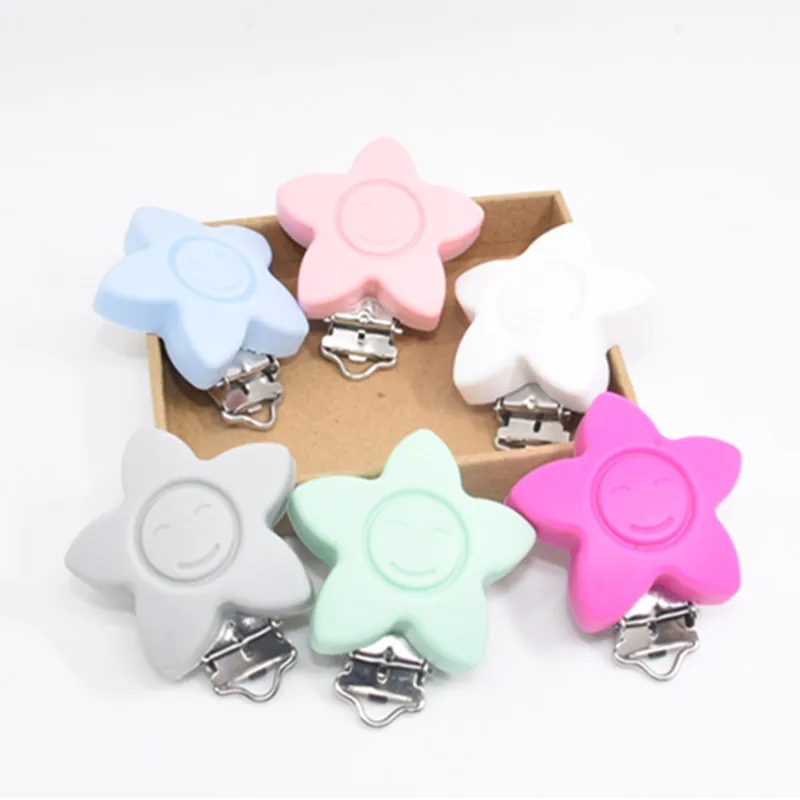 1 PC Star Smiling Face Silicone Pacifier Clips Baby Teething Pacifier Chain Holder Food Grade DIY Nipple Chain Accessories
1 PC Star Smiling Face Silicone Pacifier Clips Baby Teething Pacifier Chain Holder Food Grade DIY Nipple Chain Accessories