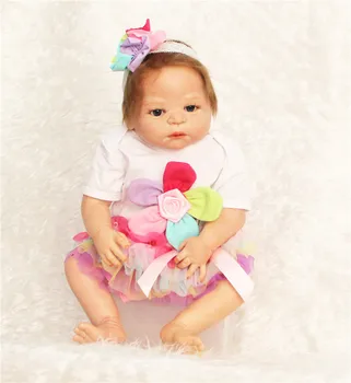 Full Silicone Body Reborn Baby Doll 22 inch 55 cm Newborn baby with Colorful flower fashion Dress Best Children's Christmas Gift
Full Silicone Body Reborn Baby Doll 22 inch 55 cm Newborn baby with Colorful flower fashion Dress Best Children's Christmas Gift