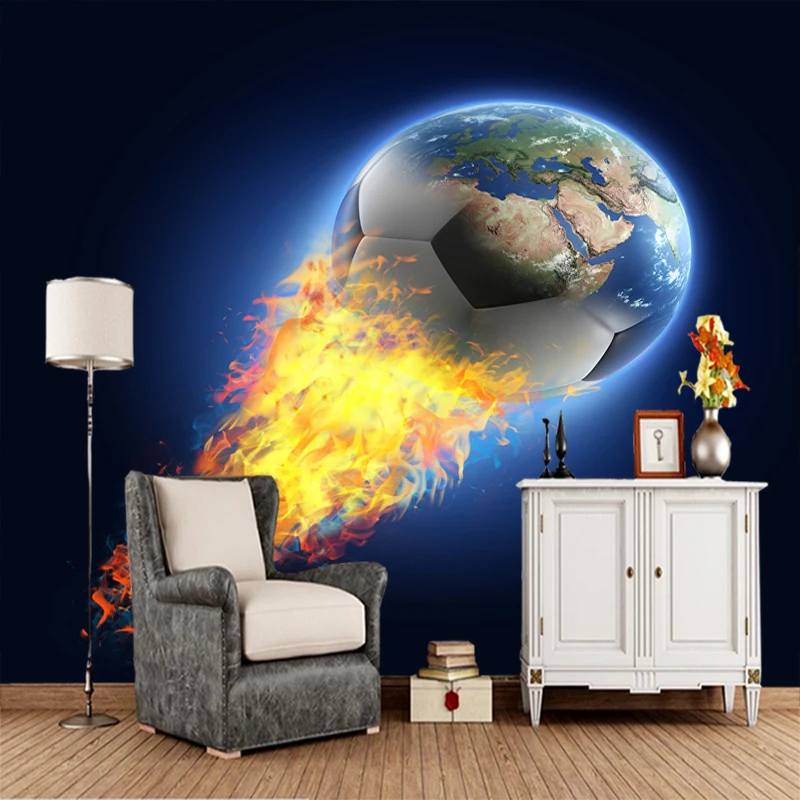 Custom papel parede infantil, Footbal Fire Ball Earth Sport mural for living room children room background decoration wallpaper
Custom papel parede infantil, Footbal Fire Ball Earth Sport mural for living room children room background decoration wallpaper