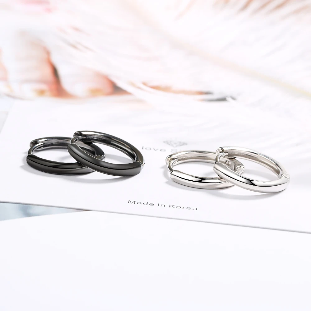 Simple Black Round 925 Sterling Silver Hoop Earrings For Women Fashion Jewelry aros de moda 2019 mujer oreja aretes
Simple Black Round 925 Sterling Silver Hoop Earrings For Women Fashion Jewelry aros de moda 2019 mujer oreja aretes