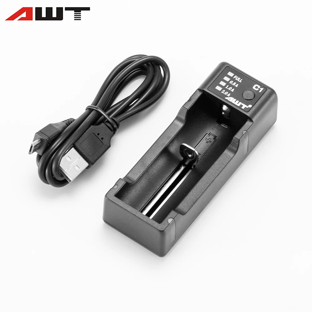 

AWT 18650 Battery Charger LCD USB Smart Charger C1 for 18350 20700 18500 14500 21700 26650 Battery for Liitokala Nitecore W033