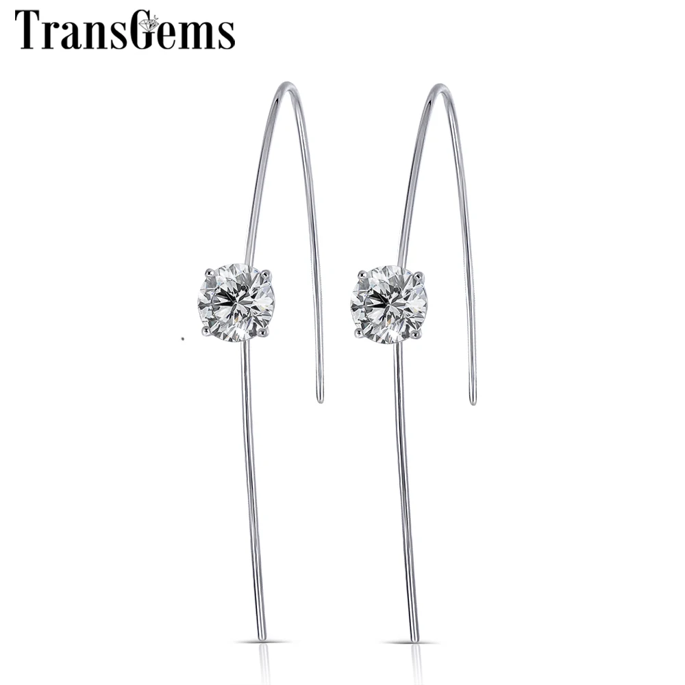 Transgems Solid 14K 585 White Gold 2CTW 1ct Each 6.5mm GH Color Moissanite Drop Earrings for Women Moissanite Dangle Earrrings
Transgems Solid 14K 585 White Gold 2CTW 1ct Each 6.5mm GH Color Moissanite Drop Earrings for Women Moissanite Dangle Earrrings