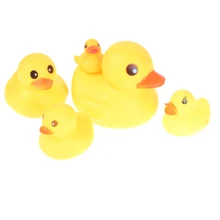 Cute Baby Kids Squeaky Rubber Ducks Bath Toys Bathe Room Water Fun Game for Newborn Boys Girls Playing(China)