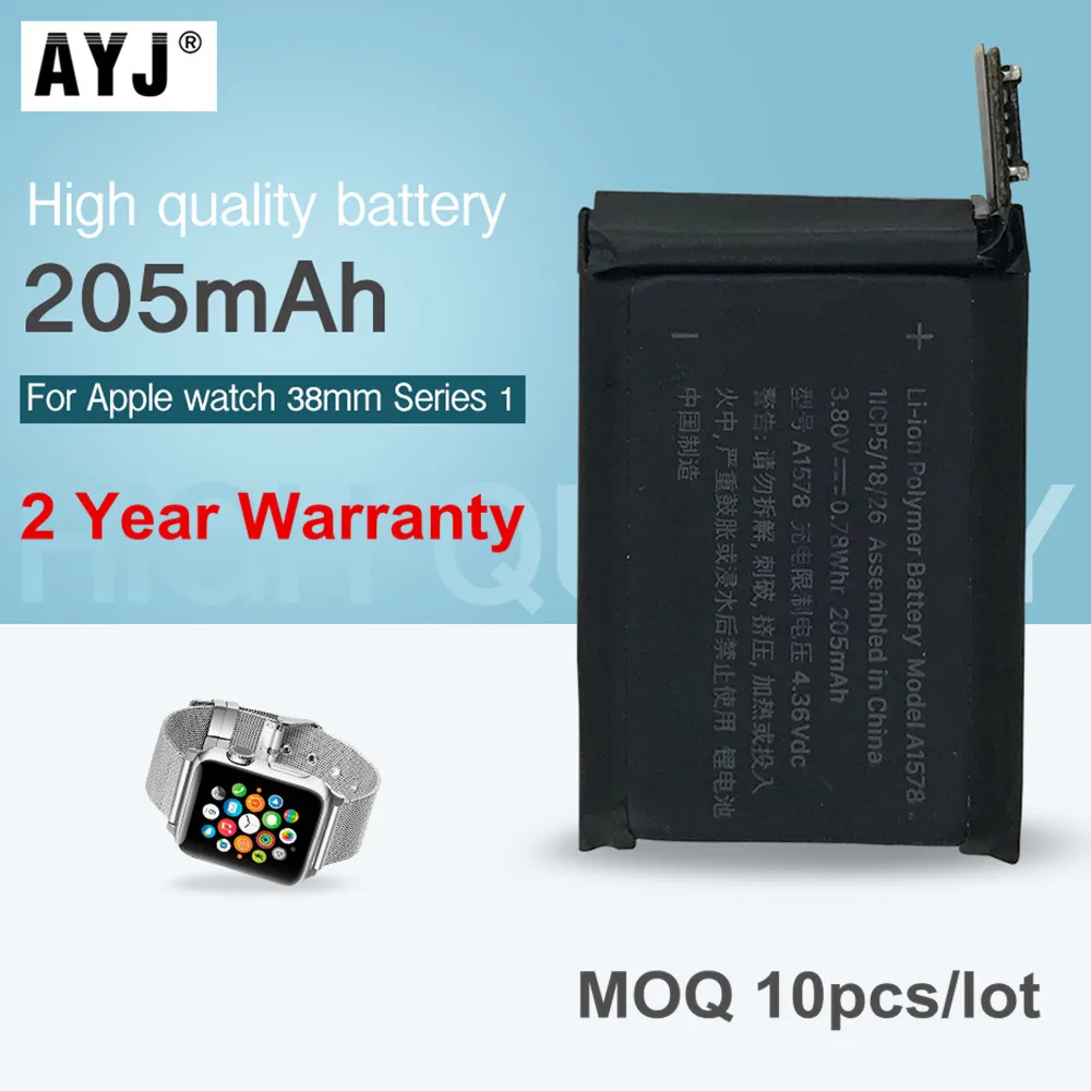 10pcs/lot Original AYJ Battery For Apple Watch Series 1 38mm S1 Bateria Real Capacity 205mAh Series1 38mm replacement batteries
10pcs/lot Original AYJ Battery For Apple Watch Series 1 38mm S1 Bateria Real Capacity 205mAh Series1 38mm replacement batteries