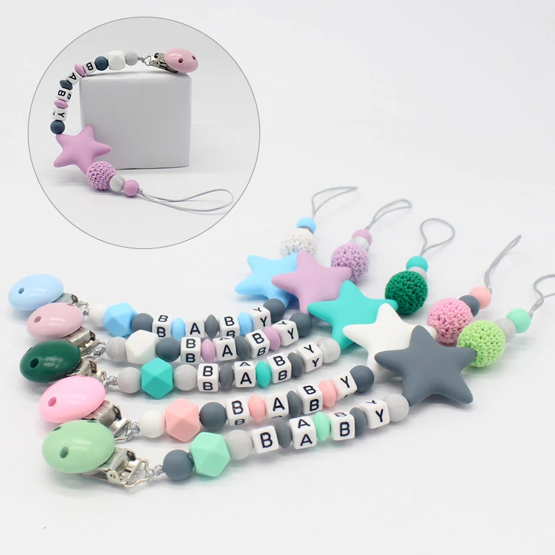 Baby Silicone Pacifier Clips Safe DIY Colorful Pacifier Chain for Baby Teething Soother Chew Toys Soft Dummy Nipple Clip Holder
Baby Silicone Pacifier Clips Safe DIY Colorful Pacifier Chain for Baby Teething Soother Chew Toys Soft Dummy Nipple Clip Holder