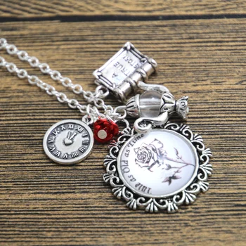 12pcs/lot Tale As Old As Time Beauty and the Beast Necklace clock book flower charm necklace
12pcs/lot Tale As Old As Time Beauty and the Beast Necklace clock book flower charm necklace