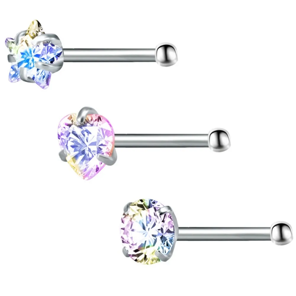 3 Pcs\lot Star Rhinestone Nose Studs Bar 316 Stainless Steel Nose Piercing Pin Earrings Crystal Nariz Nose Rings Fashion Jewelry
3 Pcs\lot Star Rhinestone Nose Studs Bar 316 Stainless Steel Nose Piercing Pin Earrings Crystal Nariz Nose Rings Fashion Jewelry