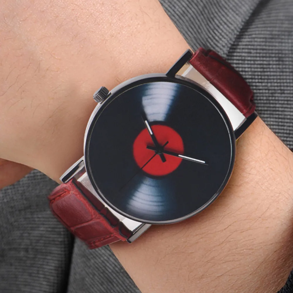 Creative Vinyl Records Fashion Design Men Women Unisex Casual Retro Leather Band Analog Alloy Quartz Wrist Watch xfcs saat clock
Creative Vinyl Records Fashion Design Men Women Unisex Casual Retro Leather Band Analog Alloy Quartz Wrist Watch xfcs saat clock
