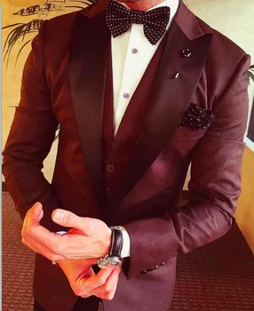 Dark red wedding groom groomsmen wear luxury wedding men's suit custom three-piece wedding men's dress (coat + pants + bow tie)
Dark red wedding groom groomsmen wear luxury wedding men's suit custom three-piece wedding men's dress (coat + pants + bow tie)