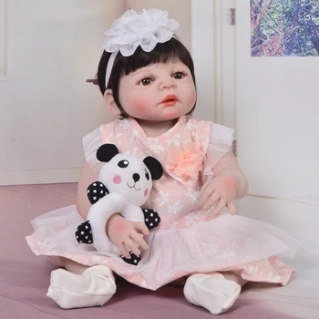 Full silicone reborn baby girl dolls 22inch 55cm bebe alive boneca original children bebe gift reborn bonecas
Full silicone reborn baby girl dolls 22inch 55cm bebe alive boneca original children bebe gift reborn bonecas