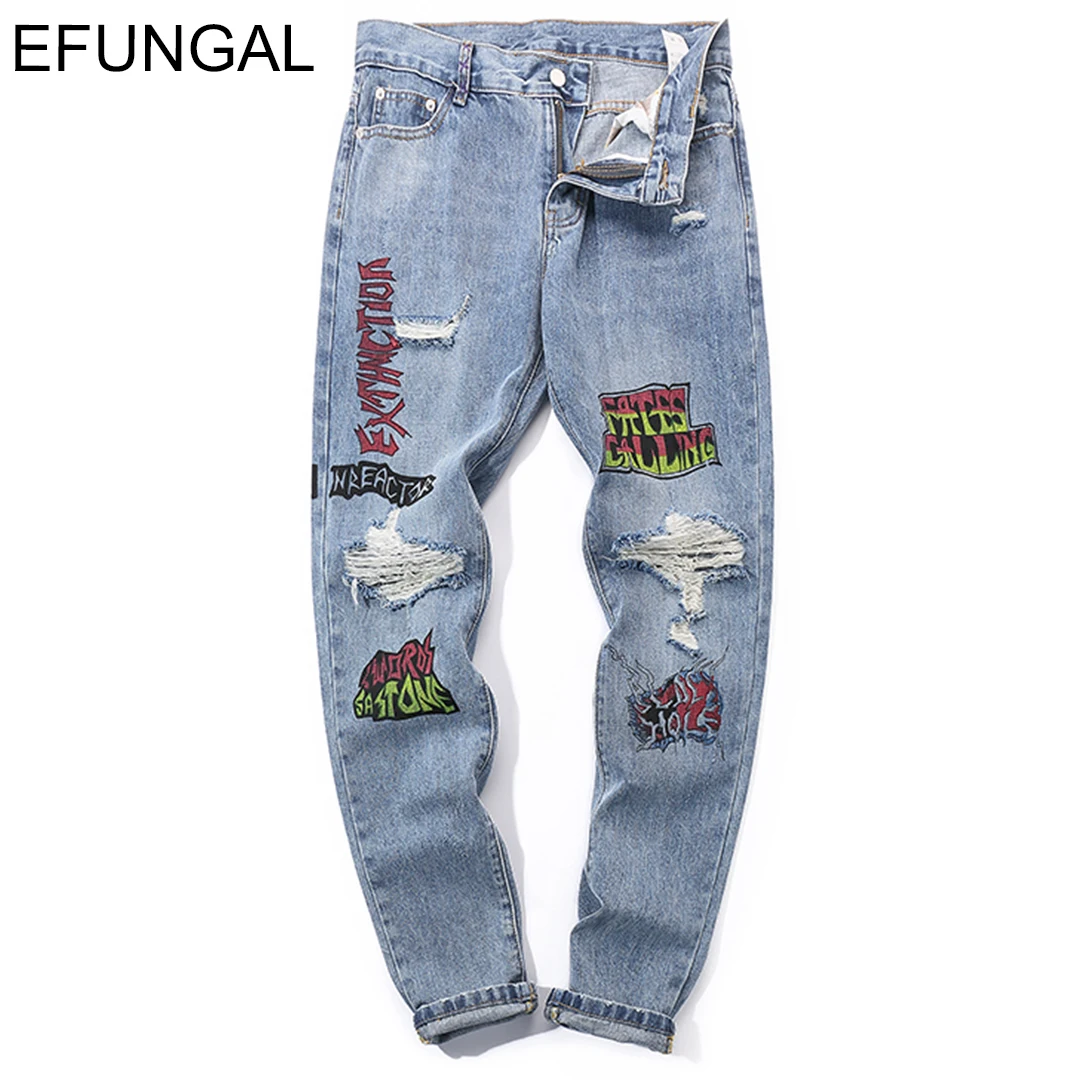 EFUNGAL Slim Style Jeans Pants Men 2019 Hip Hop Joggers Spring Summer Streetwear Man Denim Blue Jean Button Waist Skinny Clothes
EFUNGAL Slim Style Jeans Pants Men 2019 Hip Hop Joggers Spring Summer Streetwear Man Denim Blue Jean Button Waist Skinny Clothes