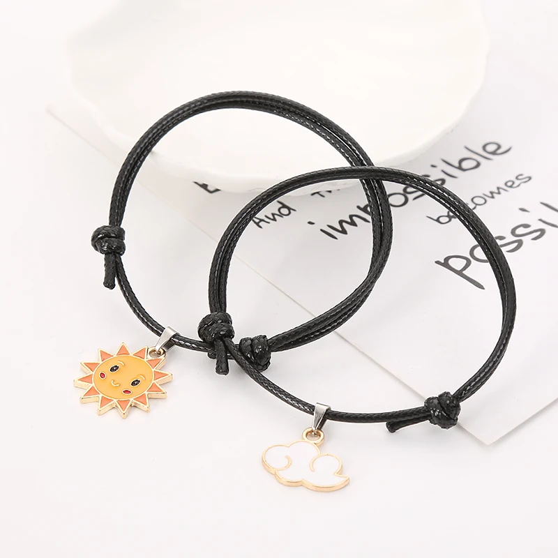 2 PCs/Set, Sun and Cloud Bracelets for Lovers Creative Couple Bracelet for Women and Men Simple Fashion Rope Bracelets Gifts
2 PCs/Set, Sun and Cloud Bracelets for Lovers Creative Couple Bracelet for Women and Men Simple Fashion Rope Bracelets Gifts