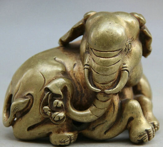 JP S0524 4" Chinese Copper Gild animal Folk Lucky Auspicious elephant sculpture Statue
JP S0524 4" Chinese Copper Gild animal Folk Lucky Auspicious elephant sculpture Statue