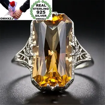 OMHXZJ Wholesale European Fashion Woman Man Party Wedding Gift Silver Yellow Rectangle AAA Zircon 925 Sterling Silver Ring RR11
OMHXZJ Wholesale European Fashion Woman Man Party Wedding Gift Silver Yellow Rectangle AAA Zircon 925 Sterling Silver Ring RR11