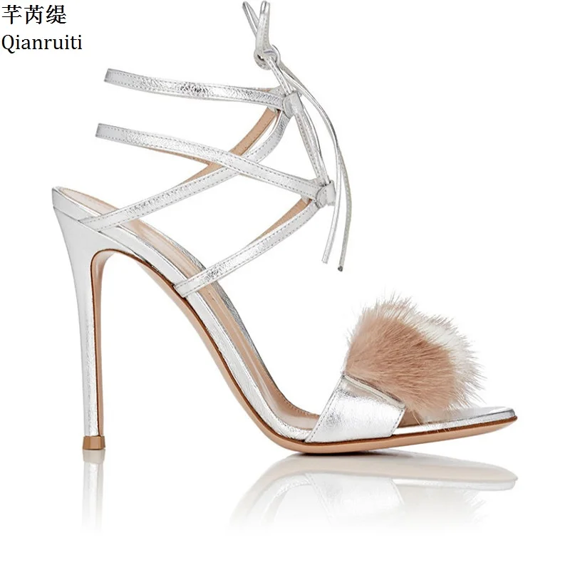 Qianruiti Summer Silver Leather Lace-Up Women Pumps Cross-tied High Heels Gladiator Sandals Cut-Outs Stiletto Heels Women Shoes
Qianruiti Summer Silver Leather Lace-Up Women Pumps Cross-tied High Heels Gladiator Sandals Cut-Outs Stiletto Heels Women Shoes
